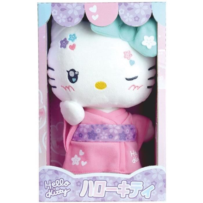 Hello Kitty Kimono Kawai Plush +- 22 cm - JEMINI - Kawaii version with pink kimono and flip-flops.