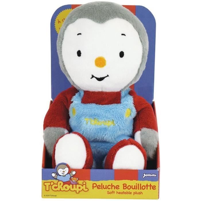 T'choupi Plush Hot Water Bottle +/- 21 cm with Micro Clay Beads - JEMINI - Soothes stomach aches and warms.