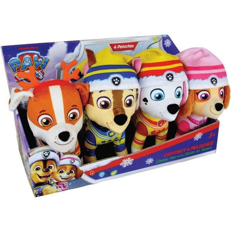 Coffret 4 peluches PAT'PATROUILLE, Chase, Marcus, Ruben et Stella, JEMINI, Taille 12 cm environ, des 3 ans