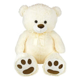 Ours Creme en Peluche avec Noeud +/- 100 cm - PLANET PLUCH - Grand ours creme de 1 metre, irrÈsistiblement doux.