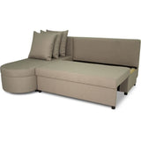 Canapé d'angle convertible réversible 3 places JEN - Tissu Beige - Style contemporain - L196 x H88 x P159 cm