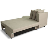 Canapé d'angle convertible réversible 3 places JEN - Tissu Beige - Style contemporain - L196 x H88 x P159 cm