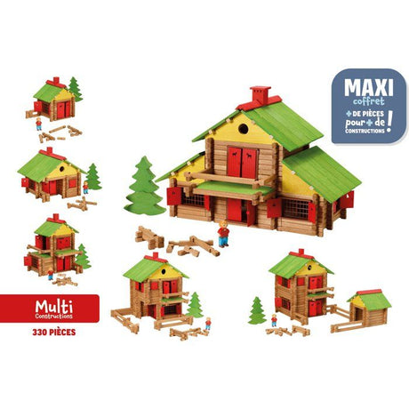 JEUJURA - Construction en bois - Mon chalet en bois - Maxi coffret - 330 pičces - Dčs 5 ans