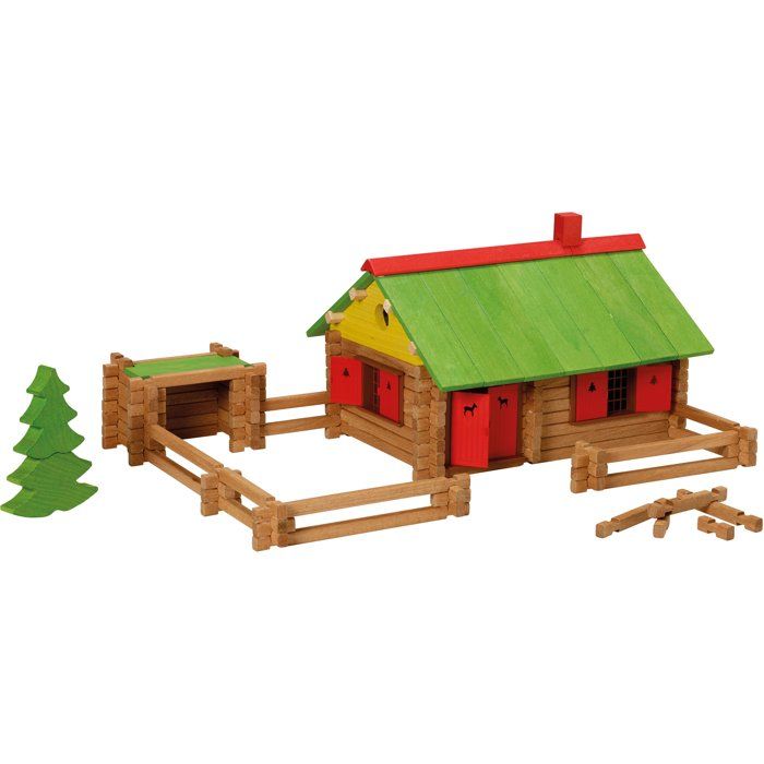 JEUJURA - Construction en bois - Mon chalet en bois - Maxi coffret - 330 pičces - Dčs 5 ans