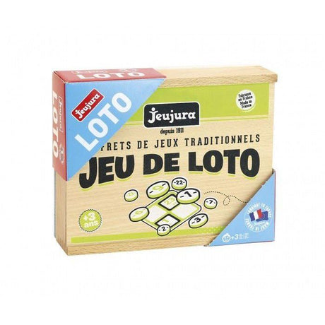 JEUJURA - Jeu De Loto - Coffret En Bois - Mixte - A partir de 3 ans - 48 cartes de loto en bois