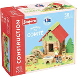 Jeu de construction en bois - JEUJURA - La Maison du Comte - 50 pieces - Rouge - Multicolore - Mixte