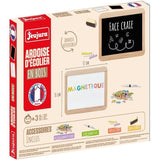 Ardoise d'écolier en bois - JEUJURA - Double face magnétique : craie et feutre effaçable