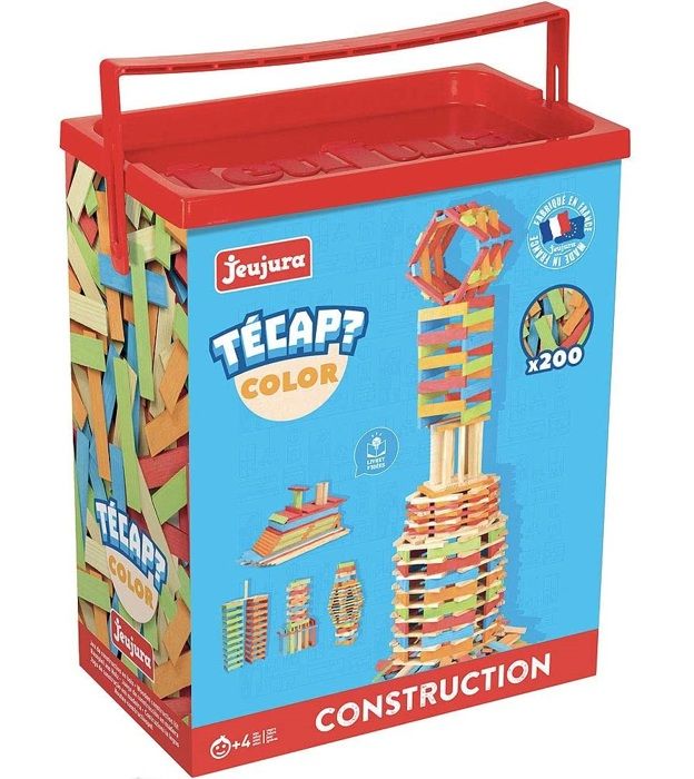 Jeu de construction en bois - JEUJURA - TECAP COLOR - 200 pieces - Mixte - A partir de 4 ans