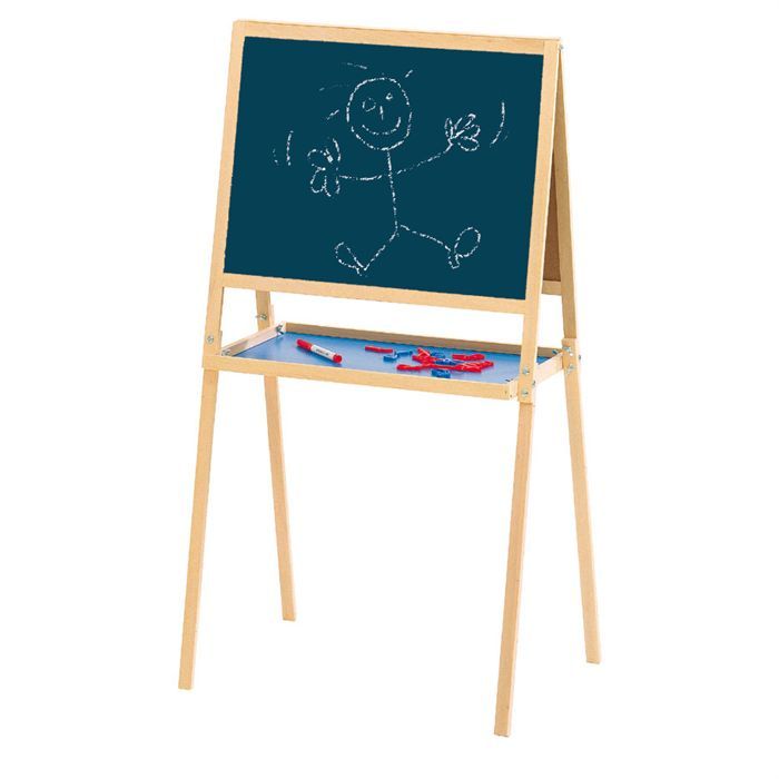 Jeujura - Tableau Double face CrÈatifs en Bois (craies + feutres)