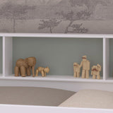 PARISOT Lits superposés enfant 2 x 90x200 cm - Décor Vert Céladon/Terracotta et Blanc Ombre - Sommiers inclus - JIM