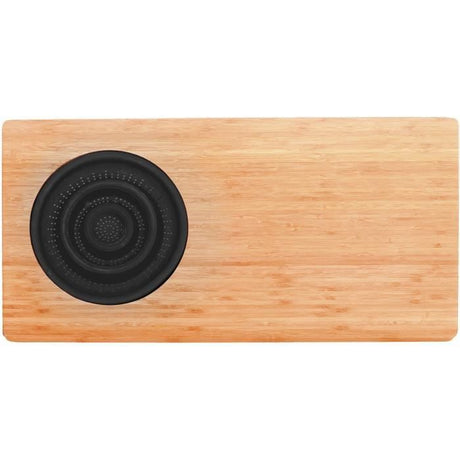 Planche a découper en bambou - JOCCA - Passoire en plastique - 58 x 29 x 1,8 cm - Naturel et noir