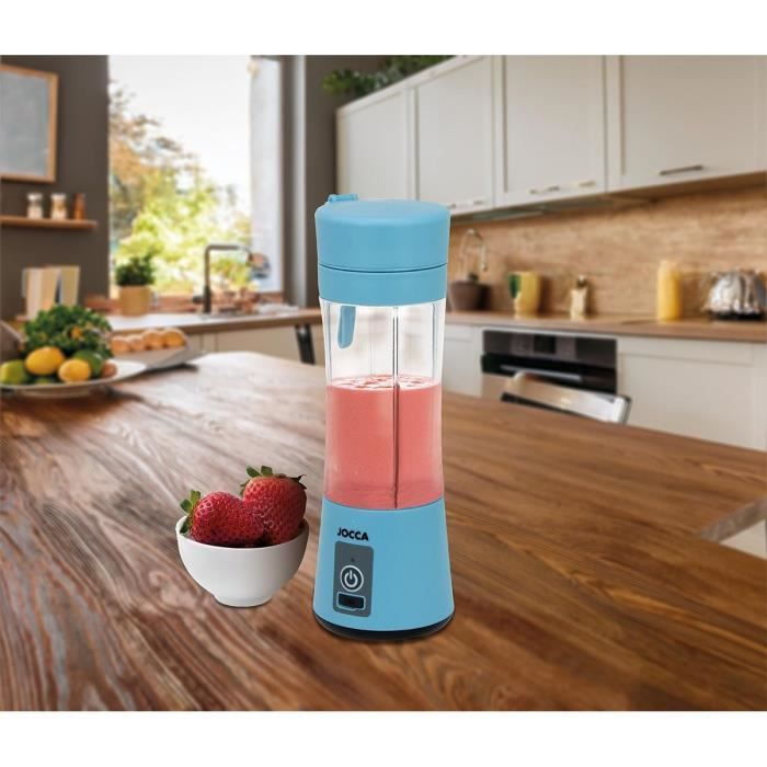 Blender portable - JOCCA - SWEET - 380 ml - 2000 mAh - Avec câble USB - Bleu