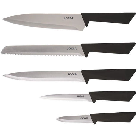 Set de 5 couteaux - JOCCA - Bloc en polypropylene - Noir