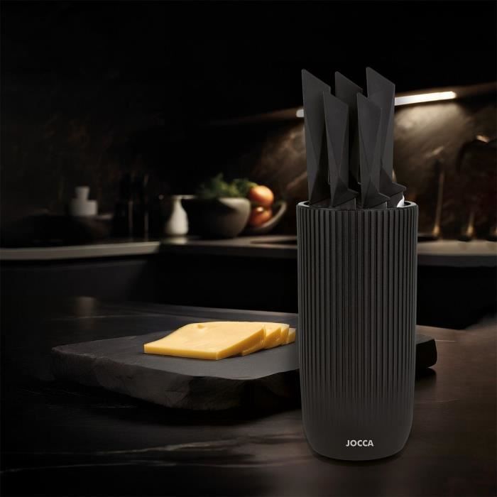 Set de 5 couteaux - JOCCA - Bloc en polypropylene - Noir