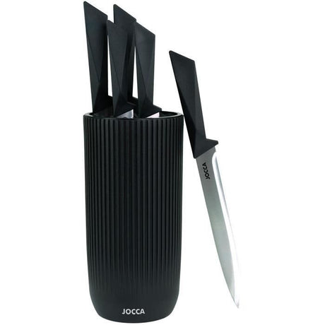 Set de 5 couteaux - JOCCA - Bloc en polypropylene - Noir
