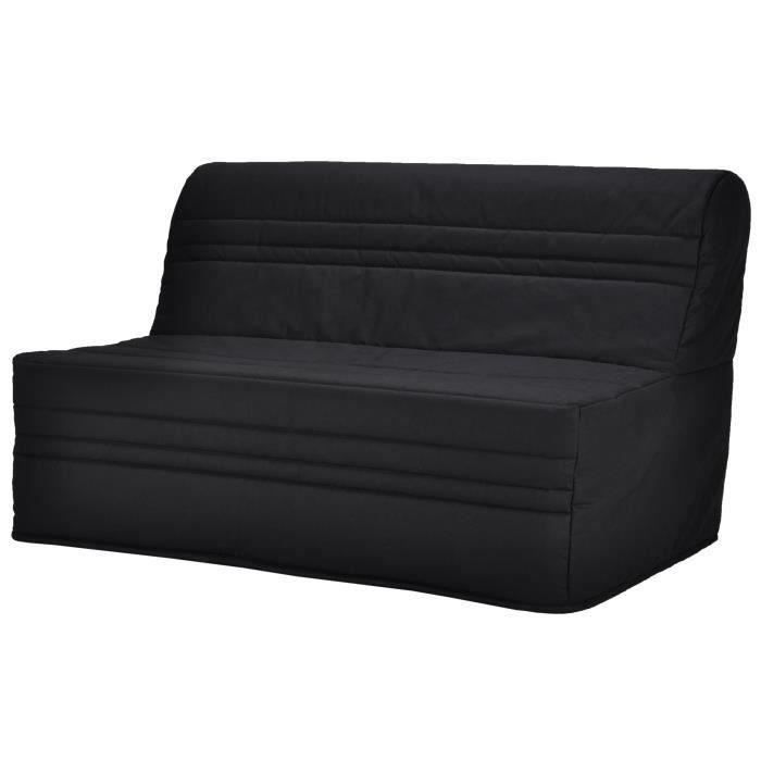 Banquette BZ Joe - Tissu noir - 3 places - L 143 x P 97 cm - Made in France