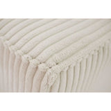 Canapé fixe 4 places - JOSH - Velours cotelé perle - 241 x 86 x 88 cm