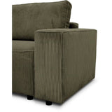 Canapé convertible 3 places - JOSH - Tissu Lincoln Kaki - Coffre de rangement - 239 x 86 x 85 cm