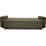 Canapé convertible 3 places - JOSH - Tissu Lincoln Kaki - Coffre de rangement - 239 x 86 x 85 cm
