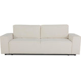 Canapé convertible 3 places - JOSH - Tissu bouclette Creme - Coffre de rangement - 239 x 86 x 85 cm