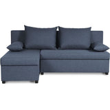 Canapé d'angle réversible – Tissu Bleu – L 192 x P 143 x H 79 cm – JOSS - Fabriqué en Ukraine