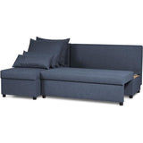 Canapé d'angle réversible – Tissu Bleu – L 192 x P 143 x H 79 cm – JOSS - Fabriqué en Ukraine