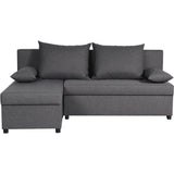 Canapé d'angle réversible – Tissu Gris – L 192 x P 143 x H 79 cm – JOSS - Fabriqué en Ukraine