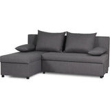 Canapé d'angle réversible  Tissu Gris  L 192 x P 143 x H 79 cm  JOSS - Fabriqué en Ukraine