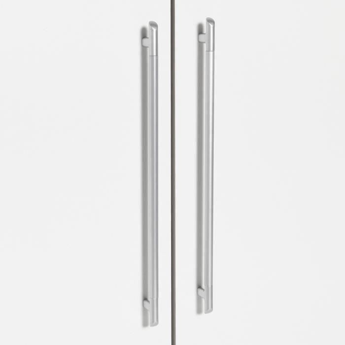 Armoire 4 portes battantes + 6 tiroirs - Chene et blanc - L 206 x P 60 x H 200 cm - JUPITER