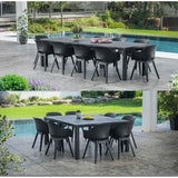 Table de jardin - Rectangulaire - Coloris : gris graphite - En résine - Modulable 3 en 1 - JULIE DOUBLE - Allibert by KETER