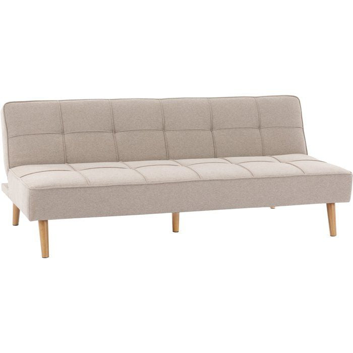 Canapé convertible - 4 places - JULIE - Tissu Beige - 180 x 72 x 72 cm