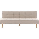 Canapé convertible - 4 places - JULIE - Tissu Beige - 180 x 72 x 72 cm
