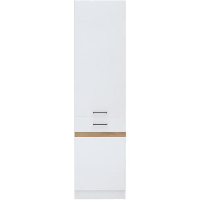 JUNONA Kitchen column 2 left-opening doors - L 50 x H 196 x D 46 cm - Glossy white