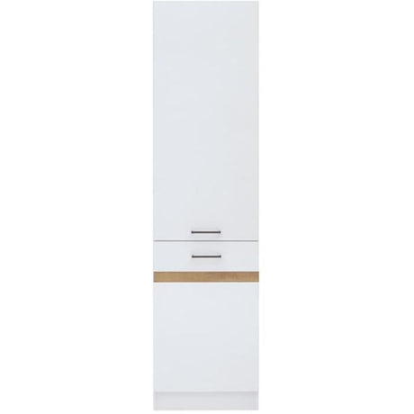 JUNONA Colonne de cuisine 2 Portes ouverture gauche - L 50 x H 196 x P 46 cm - Blanc brillant
