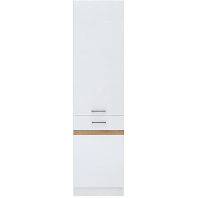 JUNONA Colonne de cuisine 2 Portes ouverture gauche - L 50 x H 196 x P 46 cm - Blanc brillant
