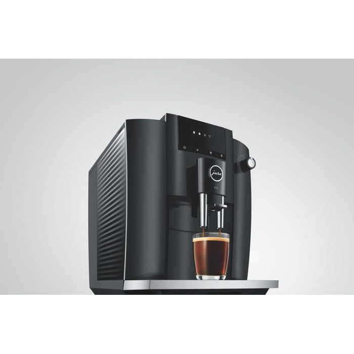 Machine a café Expresso broyeur - JURA - E4 Piano - 1450 W - 280 g - 1,9 L - 5 spécialités - Noir brillant