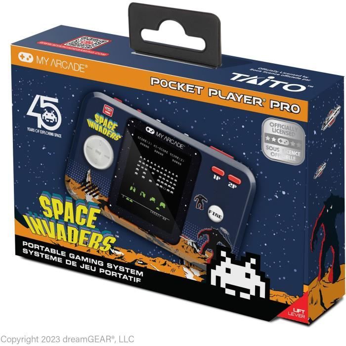 Pocket Player PRO game console - Space Invaders - Retro gaming game - 7cm High Resolution screen