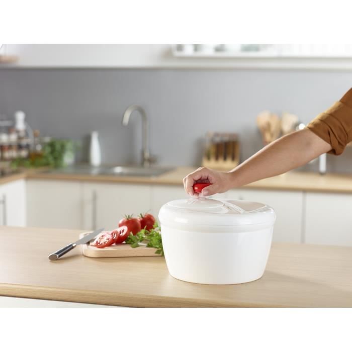 MOULINEX Essoreuse a salade Classic, CapacitÈ 5 L, Bouton d'arret, Compatible lave-vaisselle, FabriquÈ en France K1010114