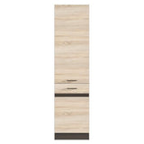 JUNONA Colonne de cuisine 2 Portes ouverture a droite  - L 50 x H 196 x P 46 cm - Chene sonoma