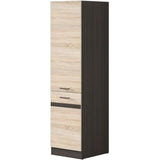 JUNONA Colonne de cuisine 2 Portes ouverture a droite  - L 50 x H 196 x P 46 cm - Chene sonoma