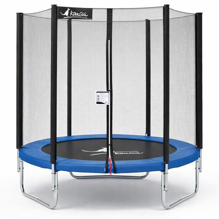 Trampoline KANGUI - BLEU Ř 180-183 cm – Enfant – Filet de sécurité – Certification CE & NF EN 71–14
