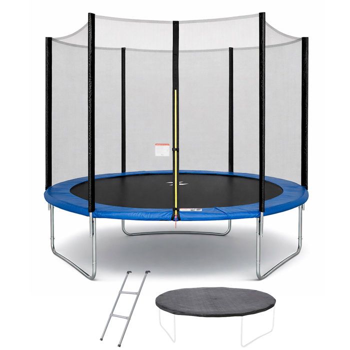 Trampoline  Ř 300 cm Bleu MAXI ECO - KANGUI - Avec Filet, Echelle, Couverture de Protection