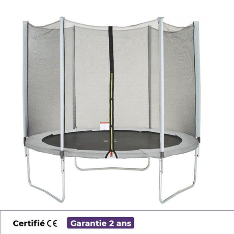 Trampoline  Ř 250 cm Gris - KANGUI - Maxi Eco Avec Filet