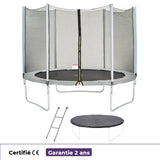 Trampoline  Ř 300 cm Gris Maxi Eco - KANGUI - Filet, Echelle, Couverture de Protection