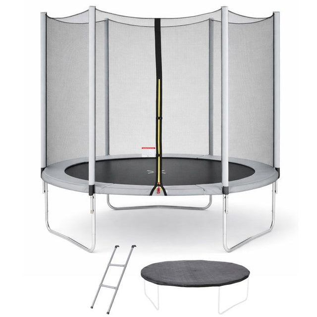 Trampoline  Ř 300 cm Gris Maxi Eco - KANGUI - Filet, Echelle, Couverture de Protection