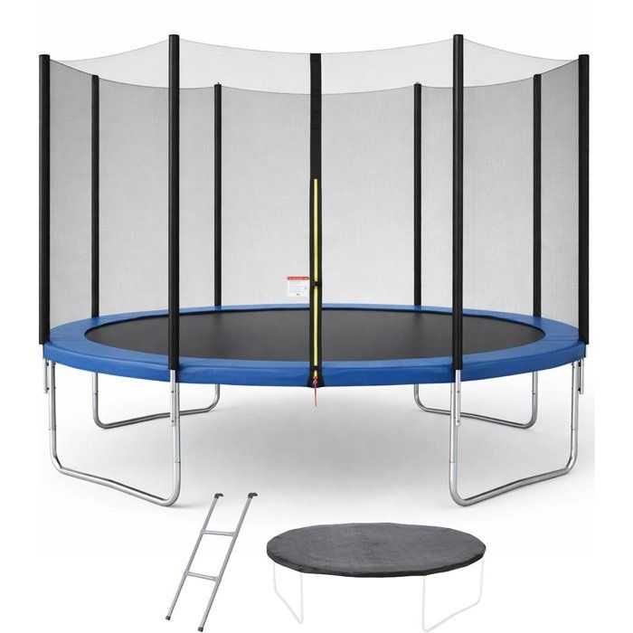 Trampoline KANGUI - BLEU Ř 426-430 cm – Enfant – Échelle & Bâche – Certification CE & NF EN 71–14