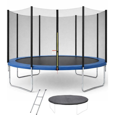 Trampoline KANGUI - BLEU Ř 426-430 cm – Enfant – Échelle & Bâche – Certification CE & NF EN 71–14
