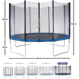 Trampoline KANGUI - BLEU Ř 426-430 cm – Enfant – Échelle & Bâche – Certification CE & NF EN 71–14