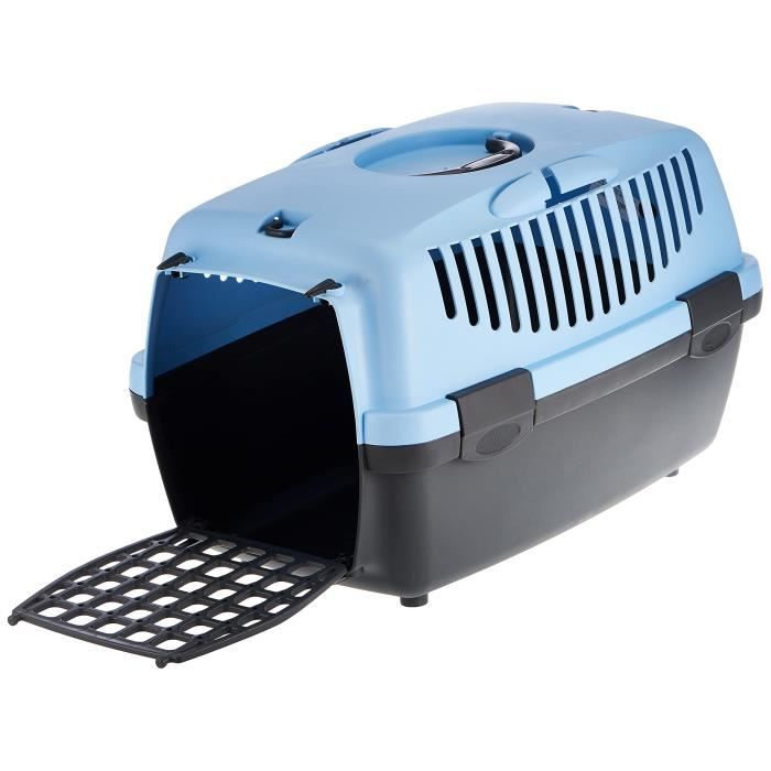 TRIXIE Box de transport Capri 1 - XS : 32x31x48 cm - Gris clair et bleu - Pour chien et chat