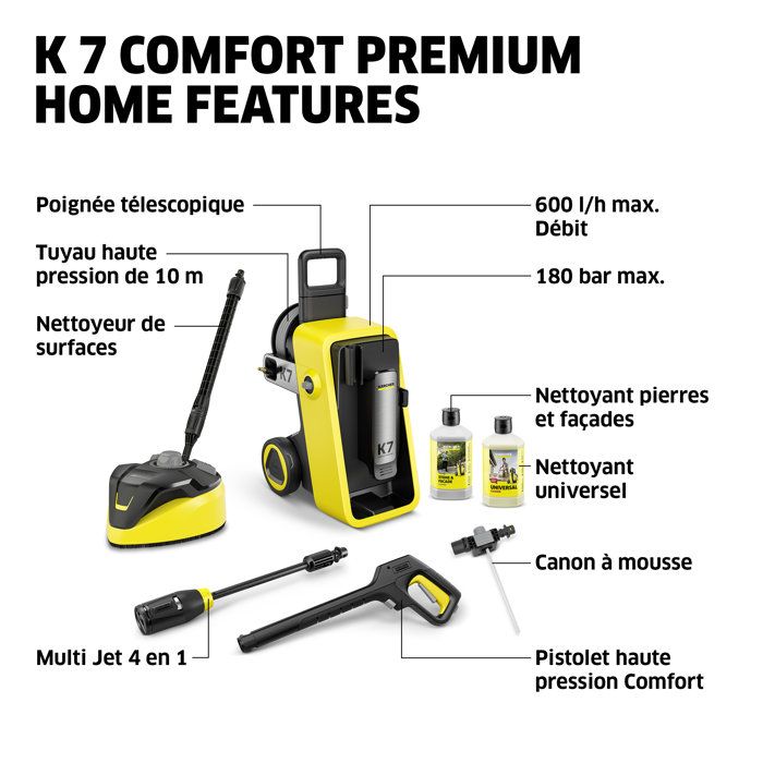 Nettoyeur haute pression KARCHER K 7 Comfort Premium Home - 600 L/h - 3000W - 180 bar